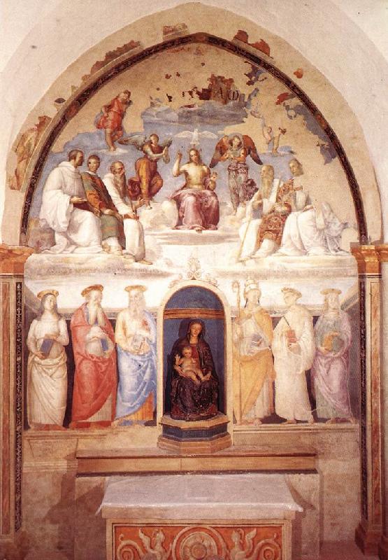 PERUGINO, Pietro Trinity and Six Saints France oil painting art